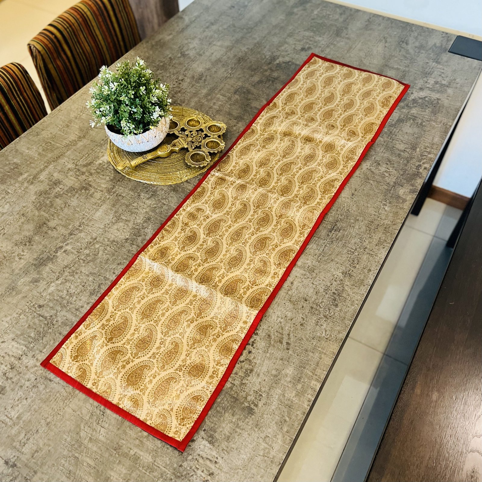 Coffee Table Brocade Silk Runner (D1) - Image 3