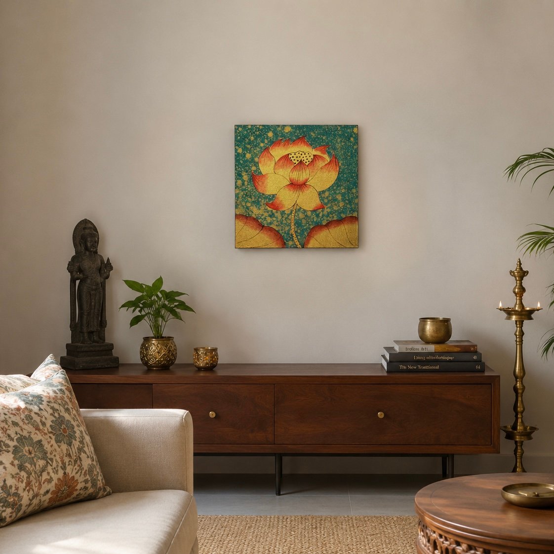 Canvas Wall Painting (Lotus)