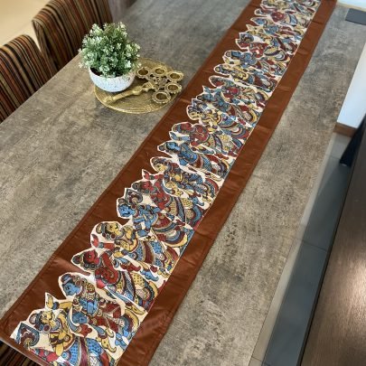 Kalamkari Design Table Runner (Brown D2)
