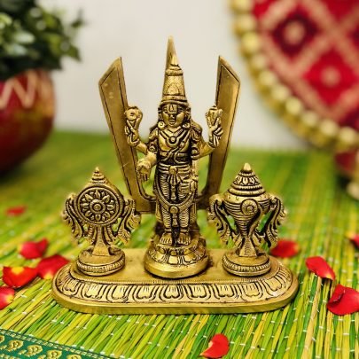 Brass Shankh Chakra Balaji Namam
