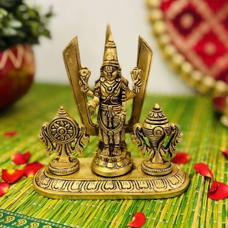Brass Shankh Chakra Balaji Namam
