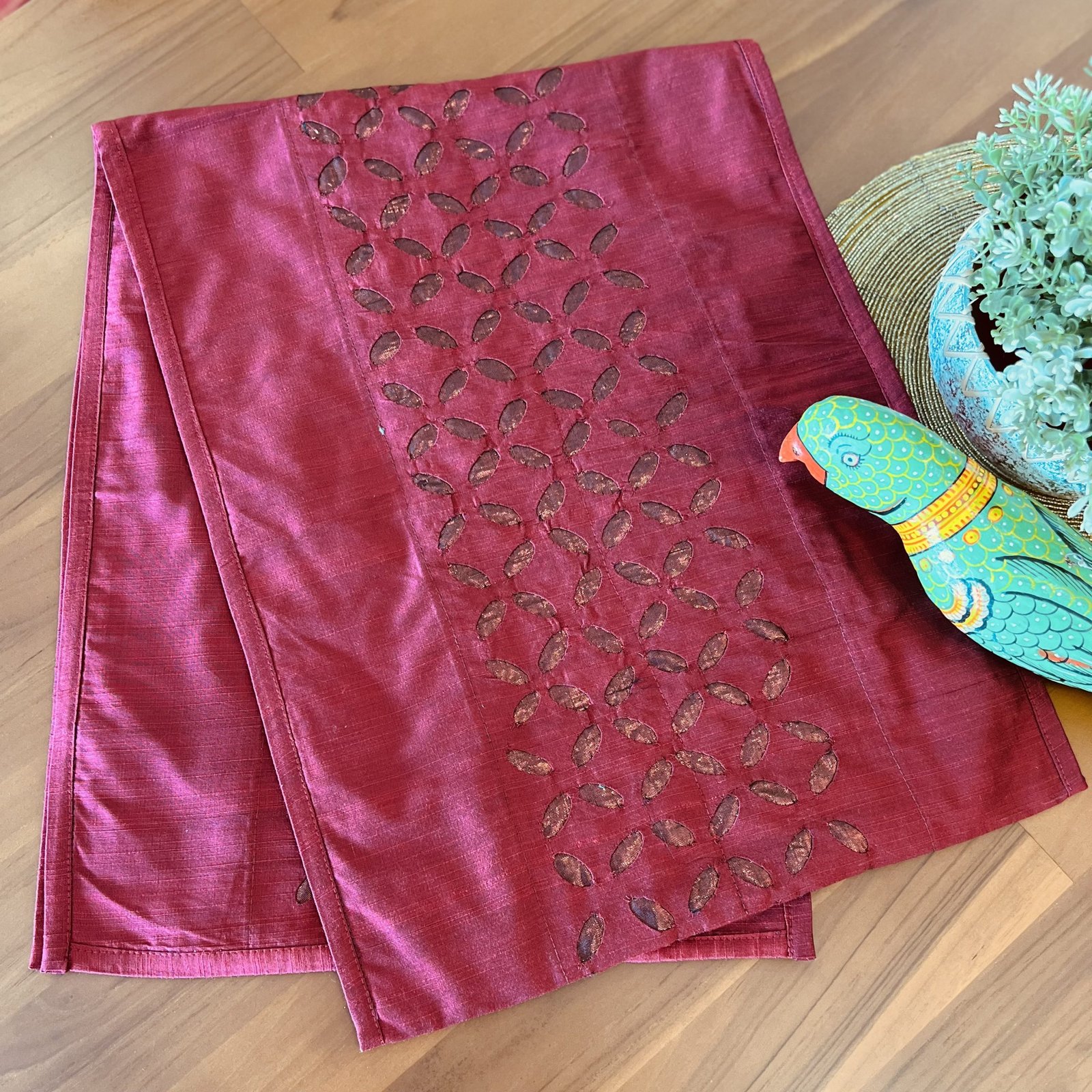 Silk Appliqué Table Runner (C2) - Image 2