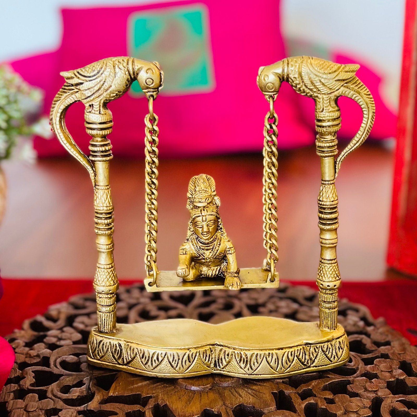 Brass Krishna on Swing