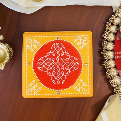 Decorative Stools (Mustard Kolam)