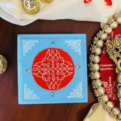 Decorative Stools (Blue Kolam)
