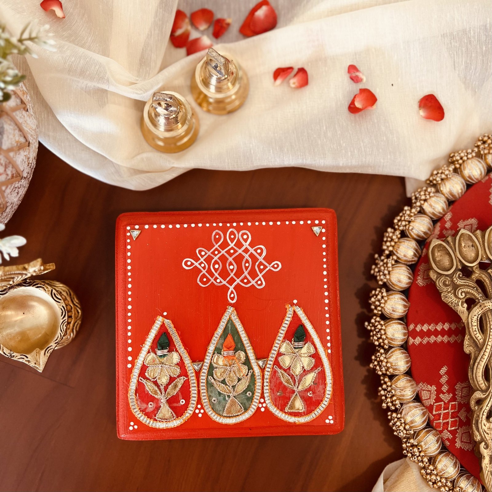 Decorative Stools (Crimson Red) - Image 5