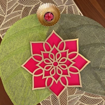 Rangoli Mat (Pink Flower B)
