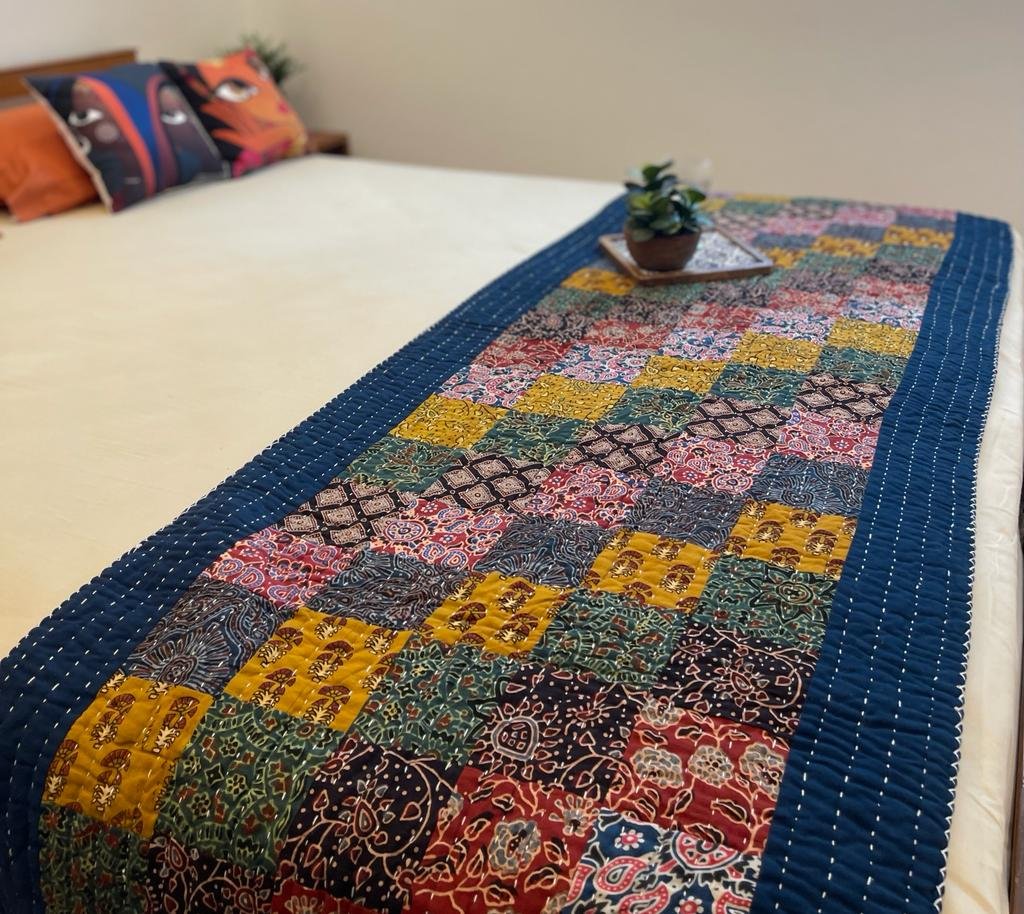 Bed Runner / Sofa Throw / Yoga Mat (Multicolor)