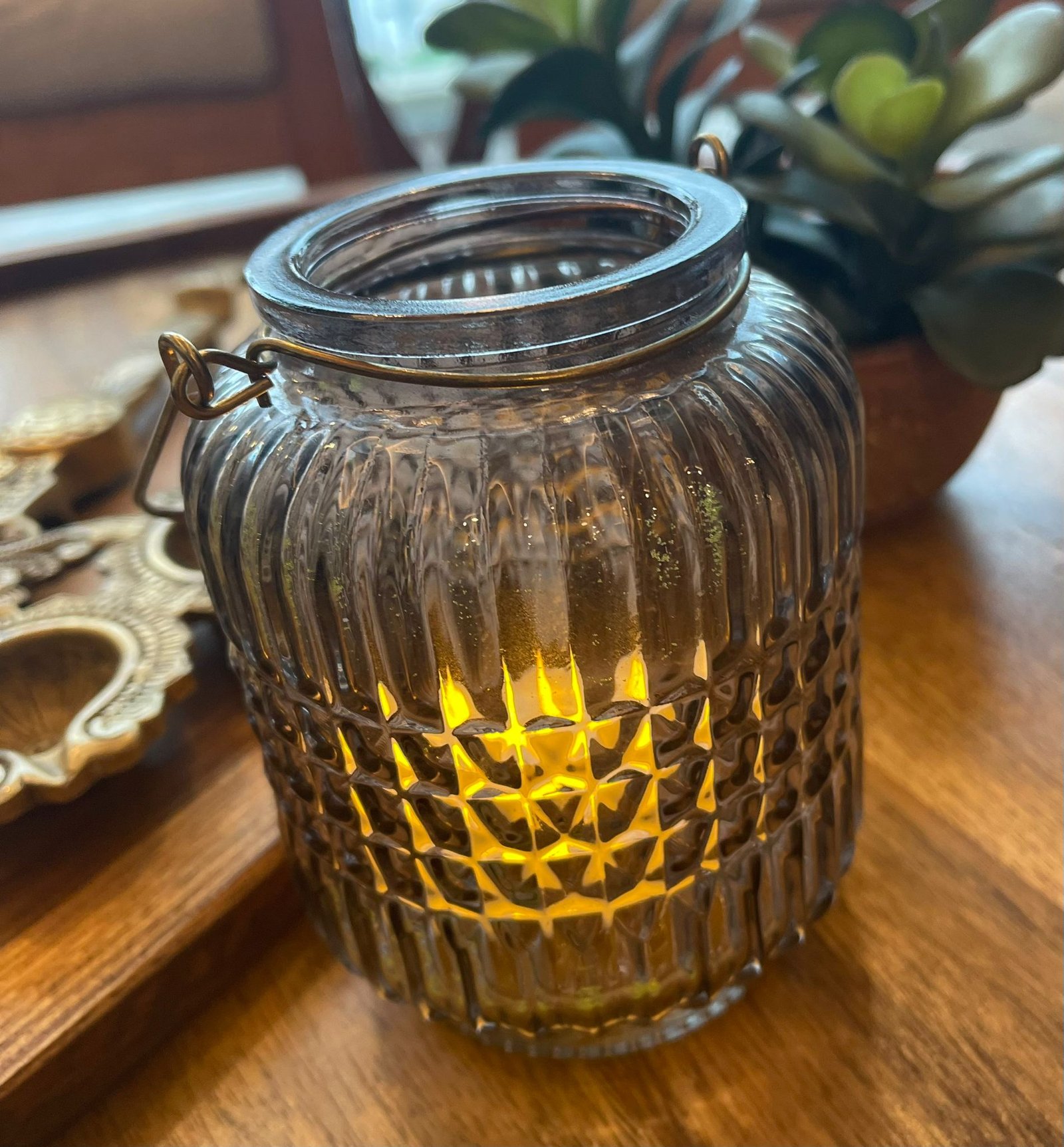 Glass Tealight Holder (D6) - Image 5