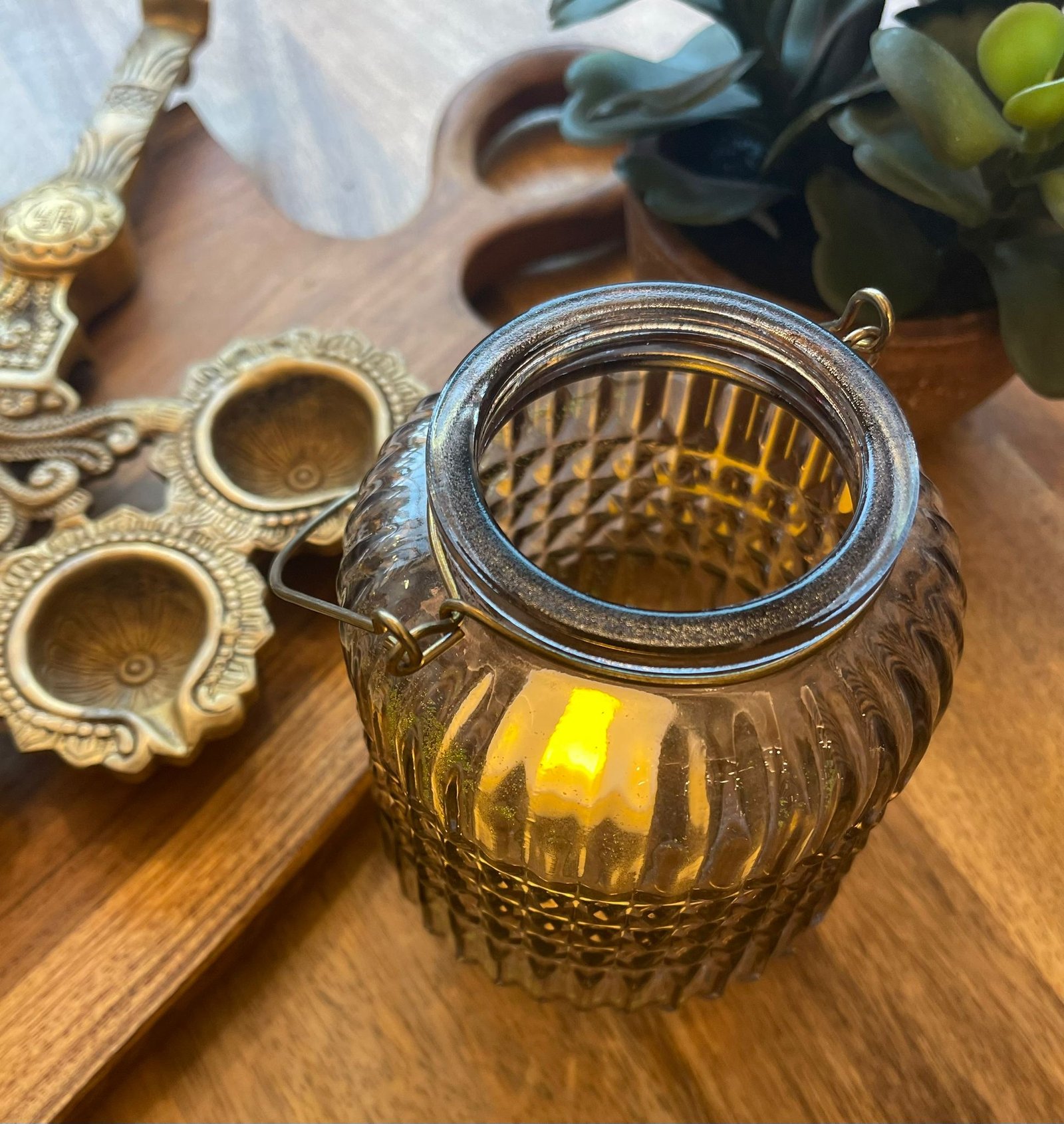 Glass Tealight Holder (D6) - Image 2