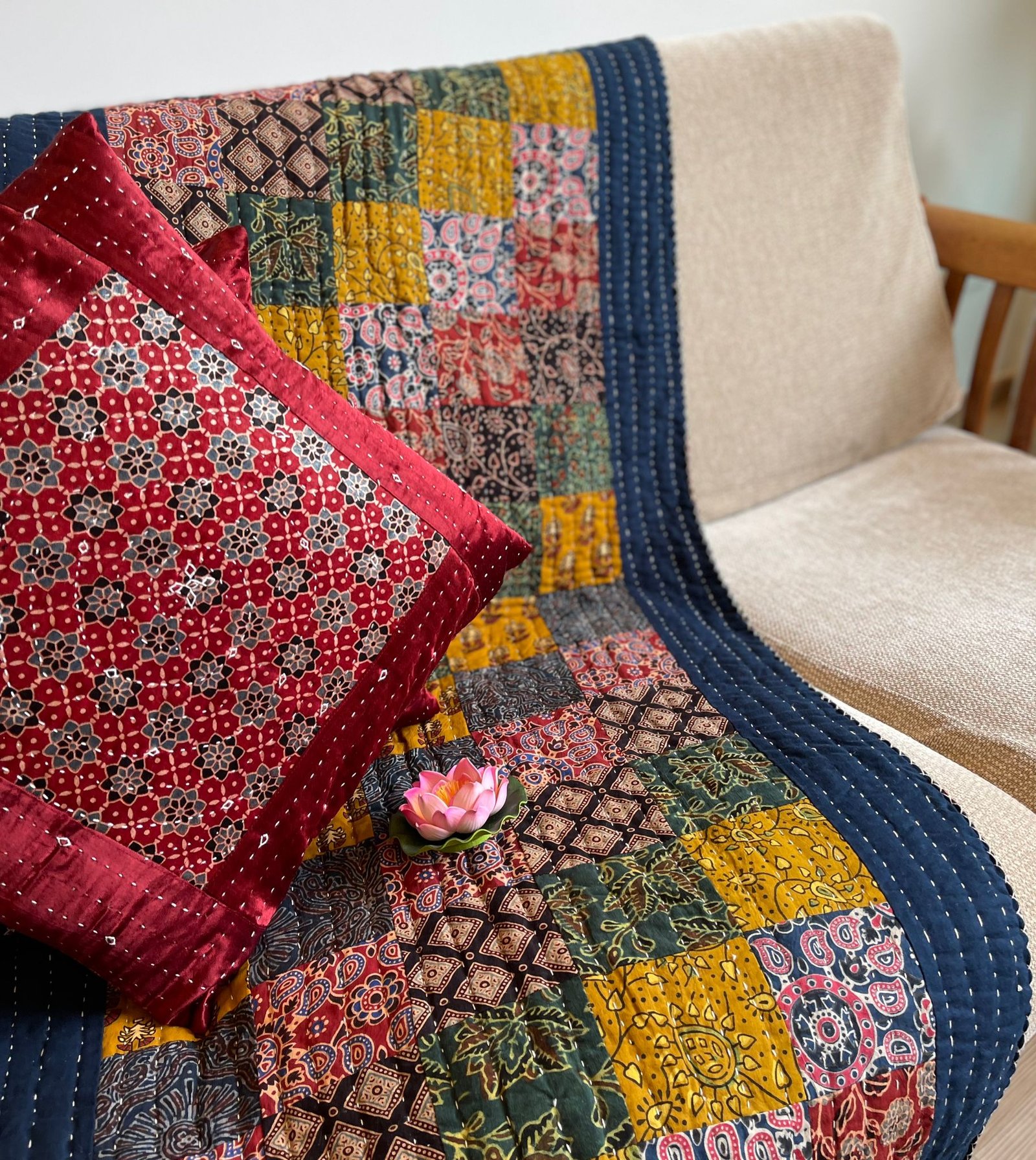 Bed Runner / Sofa Throw / Yoga Mat (Multicolor) - Image 2