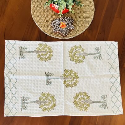 Cotton Block Printed Hand Towel / Napkin (Design 4)