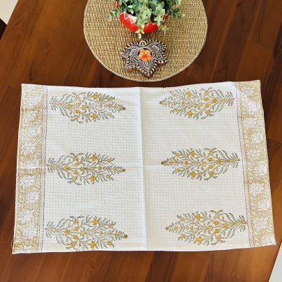 Cotton Block Printed Hand Towel / Napkin (Design 5)