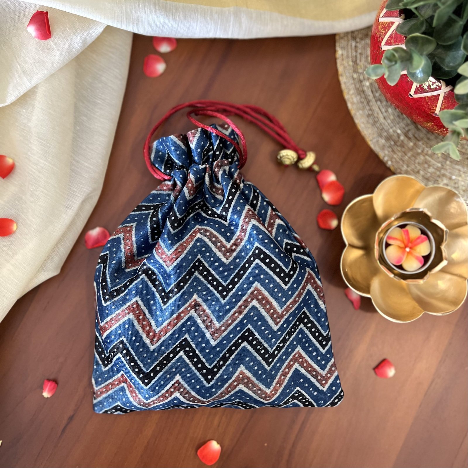 Mashru Silk Festive Potli Bag (Design 4) - Image 2