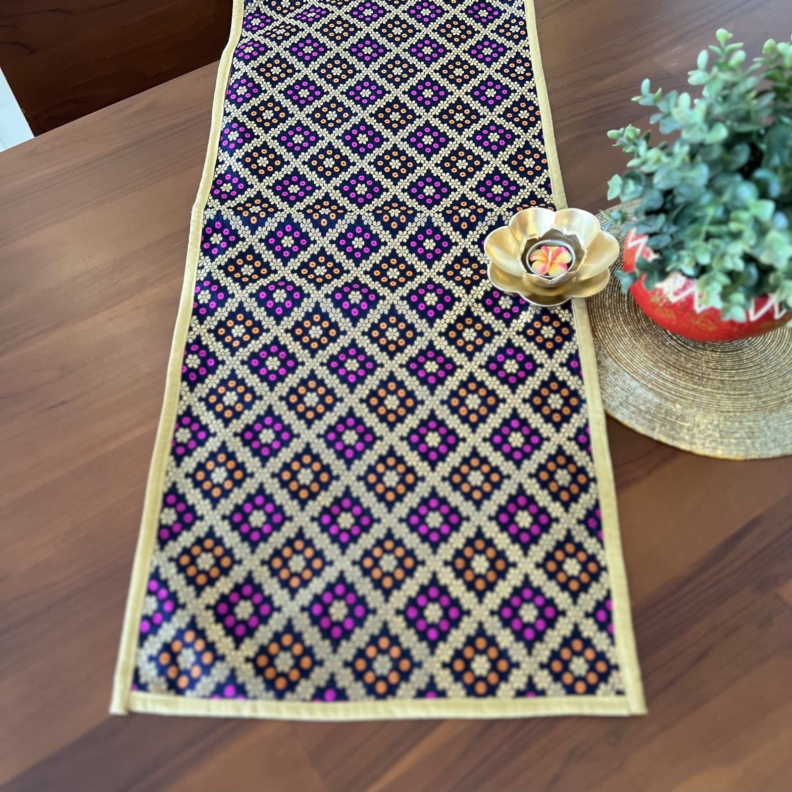 Fully Woven Brocade Silk Table Runner (E3)