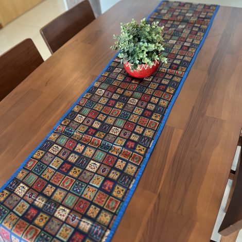 Festive Printed Silk Table Runner (B1) - Image 3