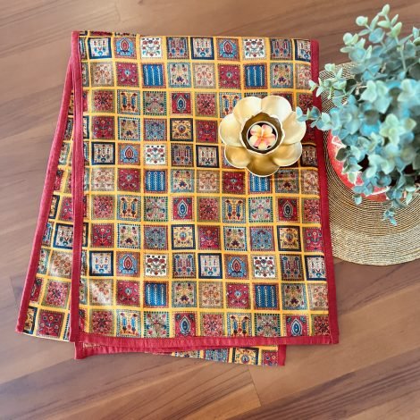 Festive Printed Silk Table Runner (B2) - Image 2