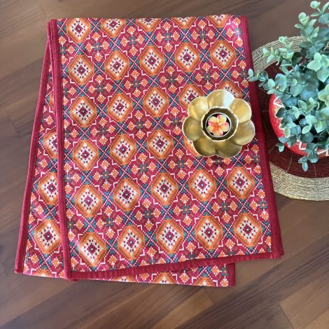 Festive Printed Silk Table Runner (B4) - Image 2