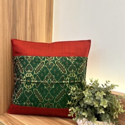 Patola Silk Cushion Cover (Red)