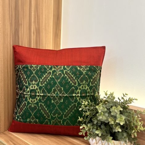 Patola Silk Cushion Cover (Red)