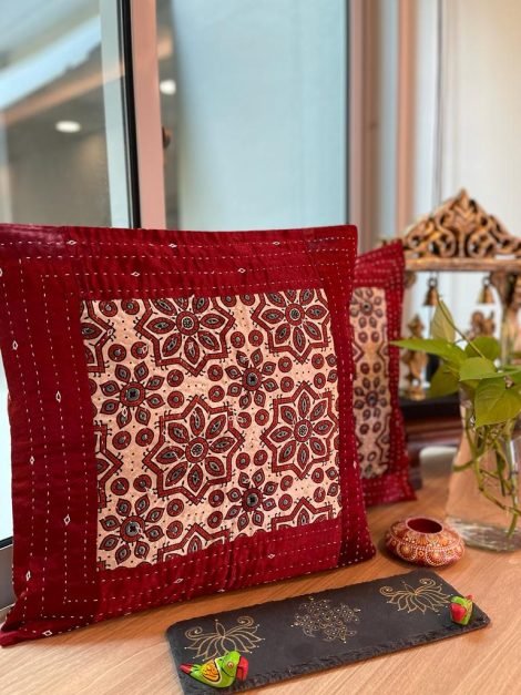 Mashru Silk Cushion Covers (Set of 4, NS2) - Image 3