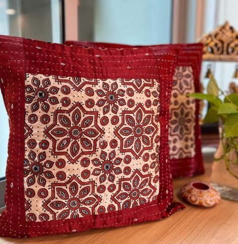 Mashru Silk Cushion Covers (Set of 4, NS2) - Image 4
