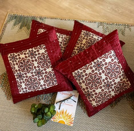 Mashru Silk Cushion Covers (Set of 4, NS2) - Image 2