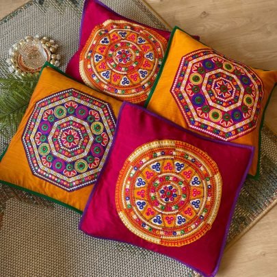 Mirror Work Cushion Covers (Set of 4, C3)