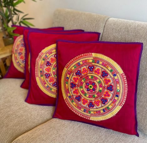 Mirror Work Cushion Covers (Set of 4, C1) - Image 3