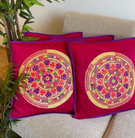 Mirror Work Cushion Covers (Set of 4, C1)