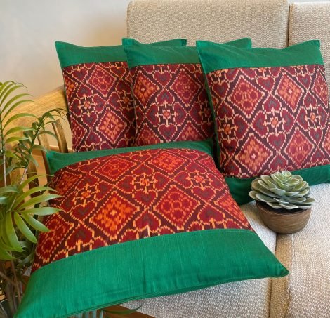 Patola Silk Cushion Cover (PS8) - Image 3