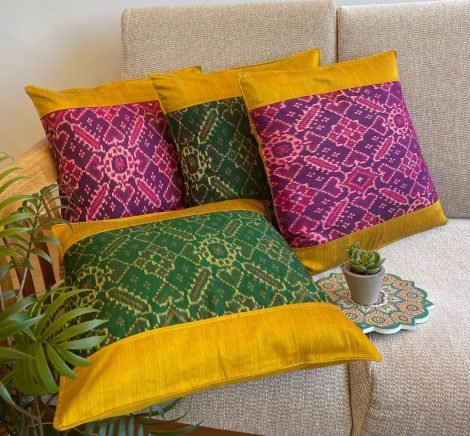 Patola Silk Cushion Covers (Set of 4, PS6) - Image 2