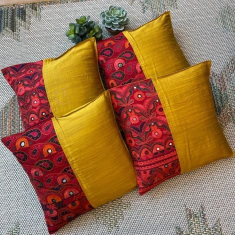 Hand Embroidered Cushion Covers (Set of 4, Y1E) - Image 2