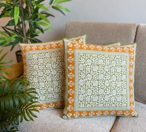 Block Printed Cotton Cushion Covers (Set of 4, BP7) - Image 2
