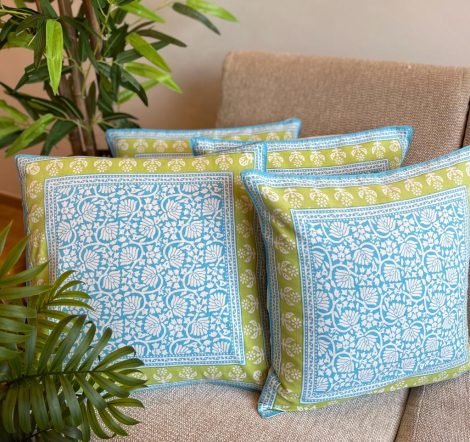 Block Printed Cotton Cushion Covers (Set of 4, BP6)
