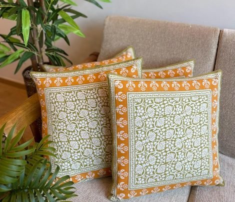 Block Printed Cotton Cushion Covers (Set of 4, BP7)