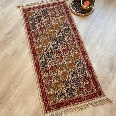 Dhurrie Rug / Floor Mat (4x2ft, D3)