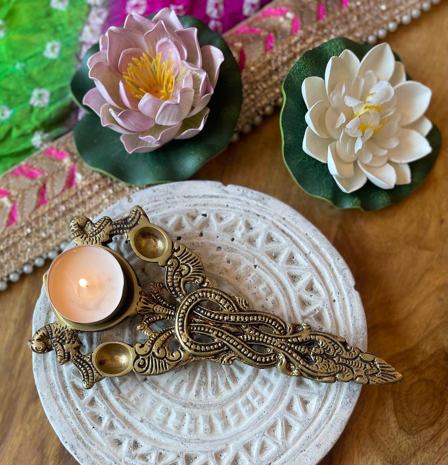 Brass Diya Arti Spoon - Image 3