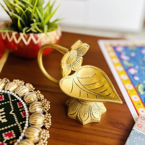 Brass Diya (Lotus Leaf Design) - Image 8