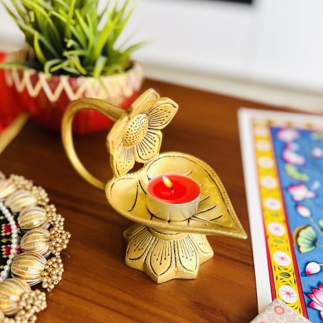 Brass Diya (Lotus Leaf Design) - Image 3