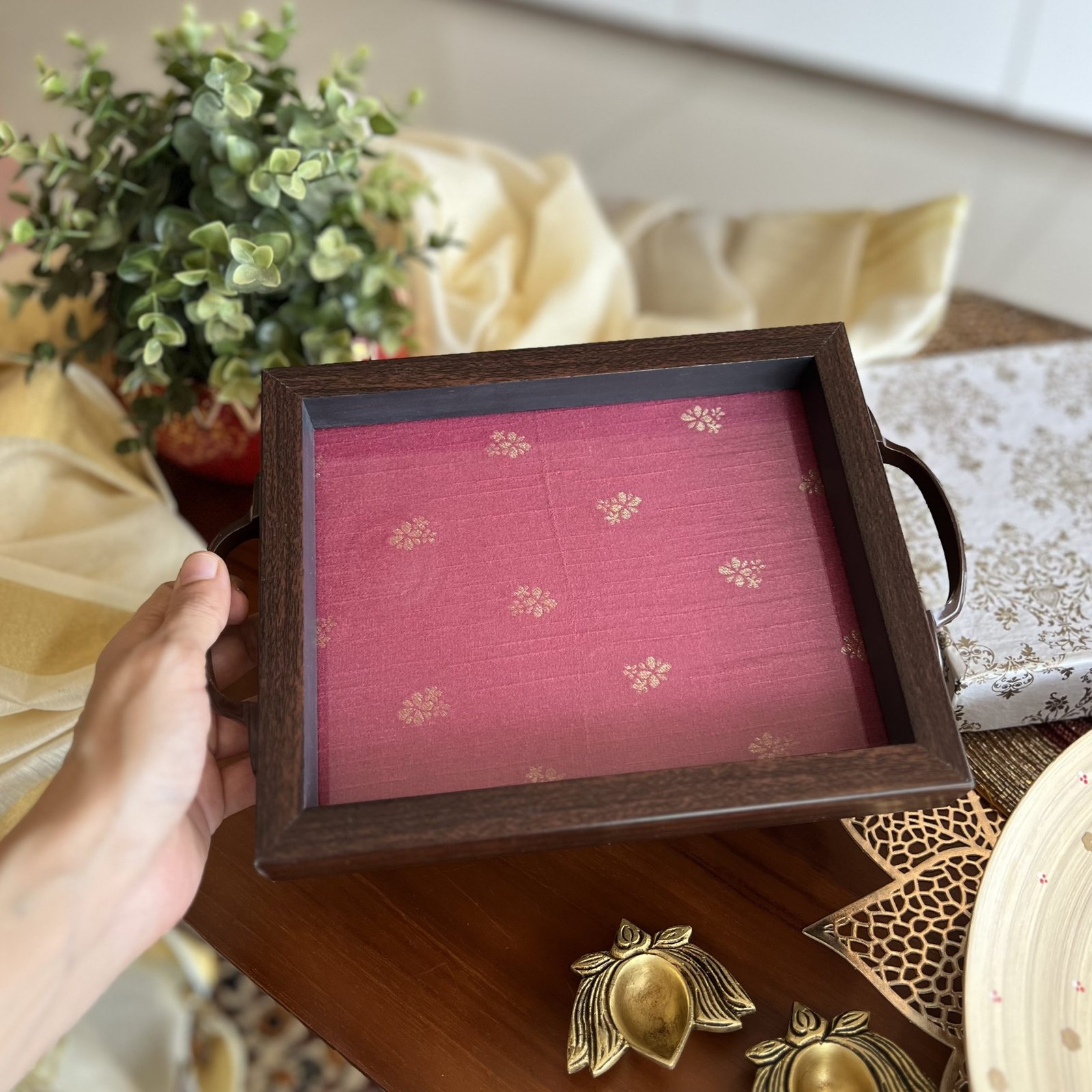 Silk Cloth Decorative Tray (Small, D2) - Image 6