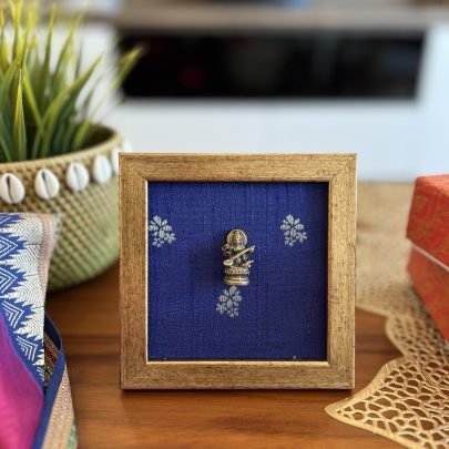 Brass Idol Frame (Saraswati Blue)
