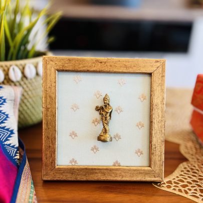 Brass Idol Frame (Krishna - Light Blue)