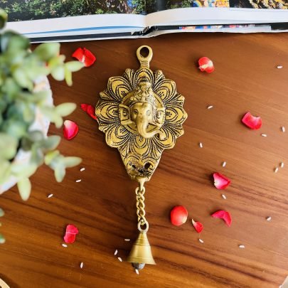 Brass Ganesha Hanging with Bell