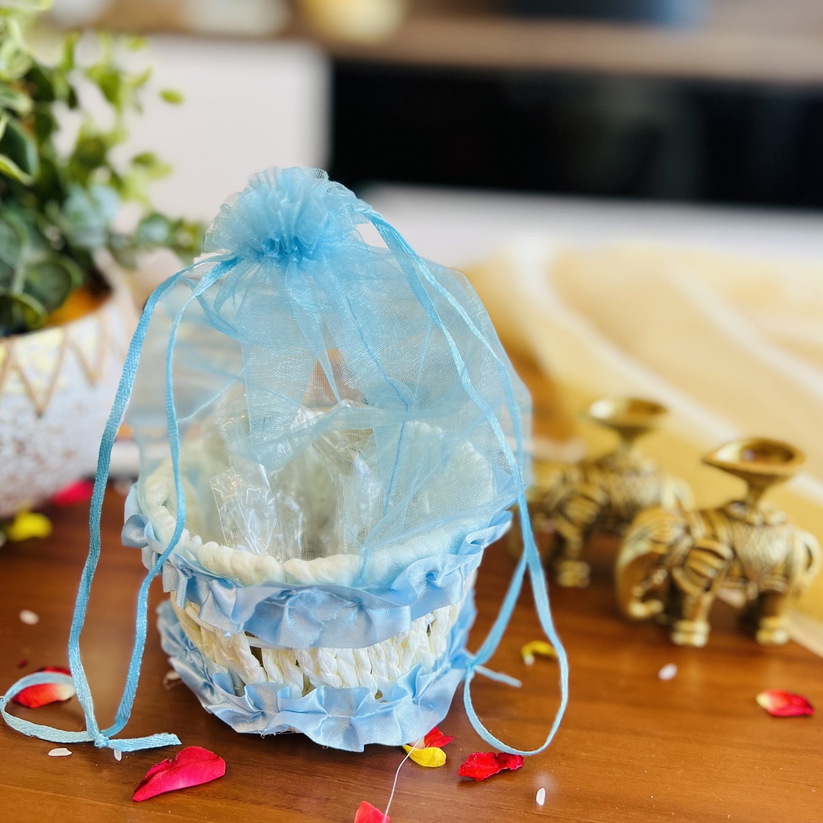 Brass Elephant with Diya Gift Set - Image 8