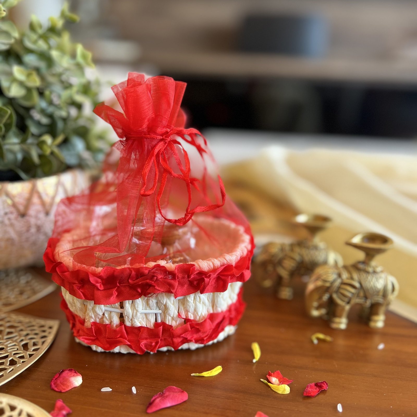 Brass Elephant with Diya Gift Set - Image 7