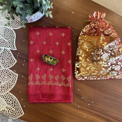 Blouse Piece & Haldi Kumkum Gift Set (Red)