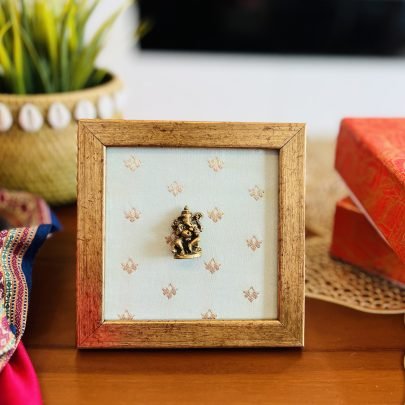 Brass Idol Frame (Ganesha Light Blue)