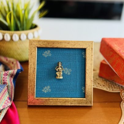 Brass Idol Frame (Lakshmi Blue)