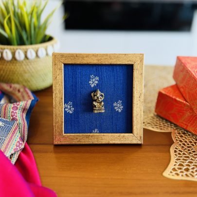Brass Idol Frame (Ganesha Blue Purple)